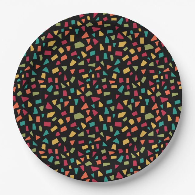 Shards - Colours 02 - on Black Paper Plate (Front)