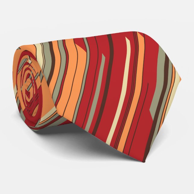 Shards Geometric Diagonal Striped Red Two-sided Tie (Rolled)