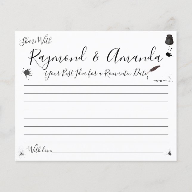 Share a Date Idea for Couple Bridal Shower card (Front)