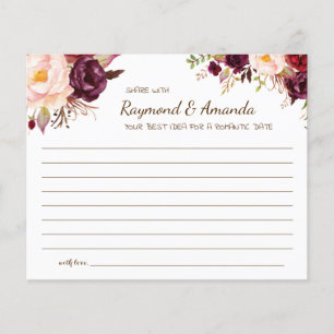 Share a Date Idea for Couple Bridal Shower card