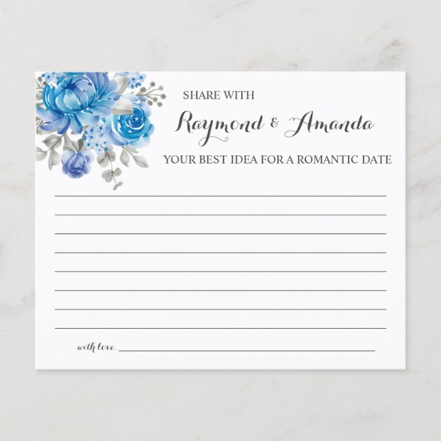 Share a Date Idea for Couple Bridal Shower card (Front)