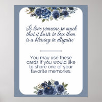 Share a memory blue floral design for funeral