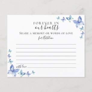 Share a Memory Butterflies Funeral Attendance Card