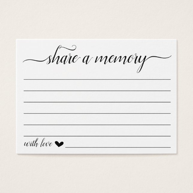 Share a Memory Cards for Funeral, Birthday, etc. (Front)