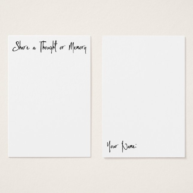 Share a Memory Celebration of Life Memorial Card M (Front & Back)