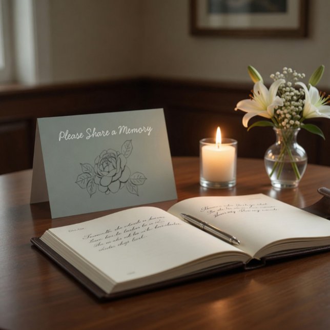Share a Memory Custom Memorial Table Tent Card (Creator Uploaded)