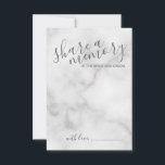 'Share a Memory' Elegant Marble Script Wedding Advice Card<br><div class="desc">Add a personal touch to your wedding with a modern script wedding advice and wishes card.
This card features title 'share a memory' in grey modern calligraphy font style and details in grey modern sans serif font style on white marble background.</div>