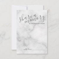 'Share a Memory' Elegant Marble Script Wedding