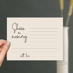Share a memory Funeral Service Modern Script card