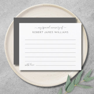 Share A Memory Funeral Tribute Postcard