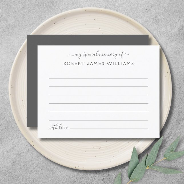 Share A Memory Funeral Tribute Postcard (Gray Share A Memory Card)