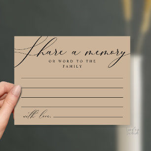 Share a memory Memorial Funeral Service Card