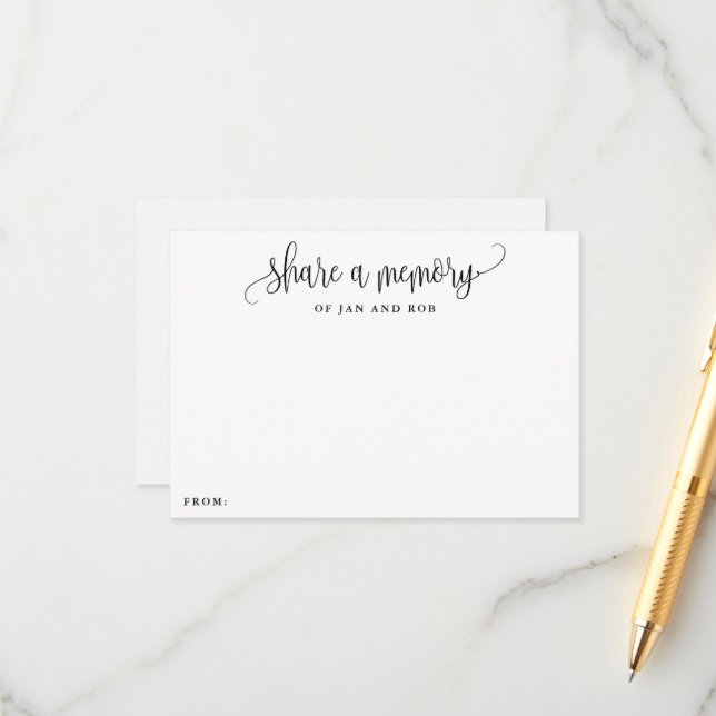 Share a Memory Minimalist Calligraphy Cards (Front/Back In Situ)