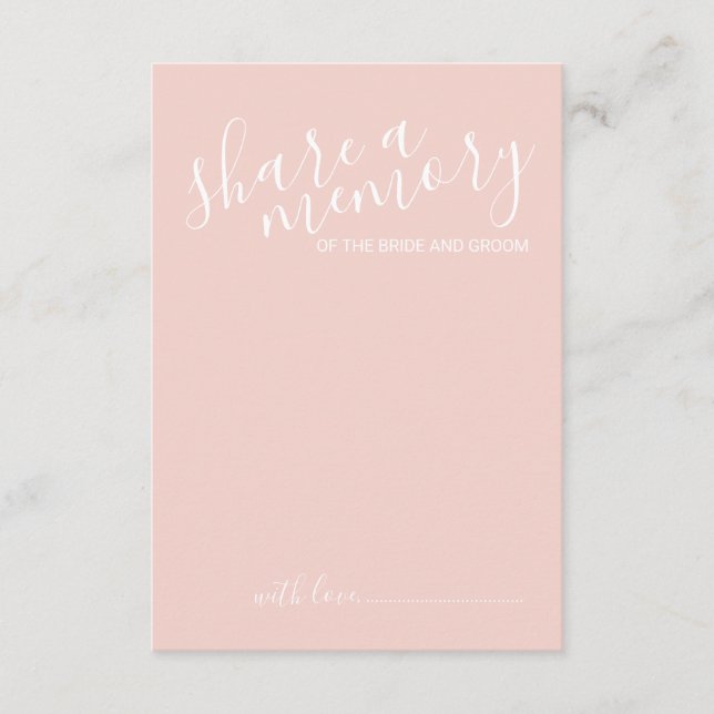 'Share a Memory' Modern Script Wedding Advice Card (Front)