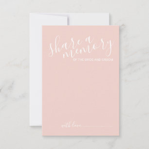 'Share a Memory' Modern Script Wedding Advice Card