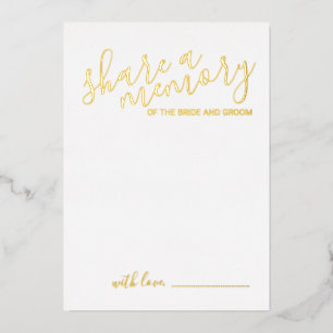 'Share a Memory' Modern Script Wedding Gold