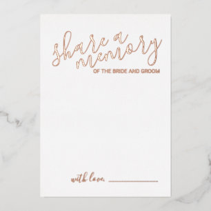 'Share a Memory' Modern Script Wedding Rose Gold