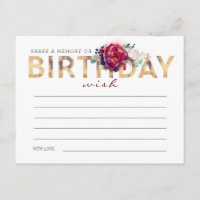 Share a Memory or Birthday Wish Burgundy and Navy