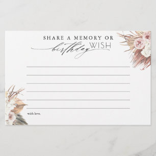 Share a Memory Or Birthday Wish Card For Guests