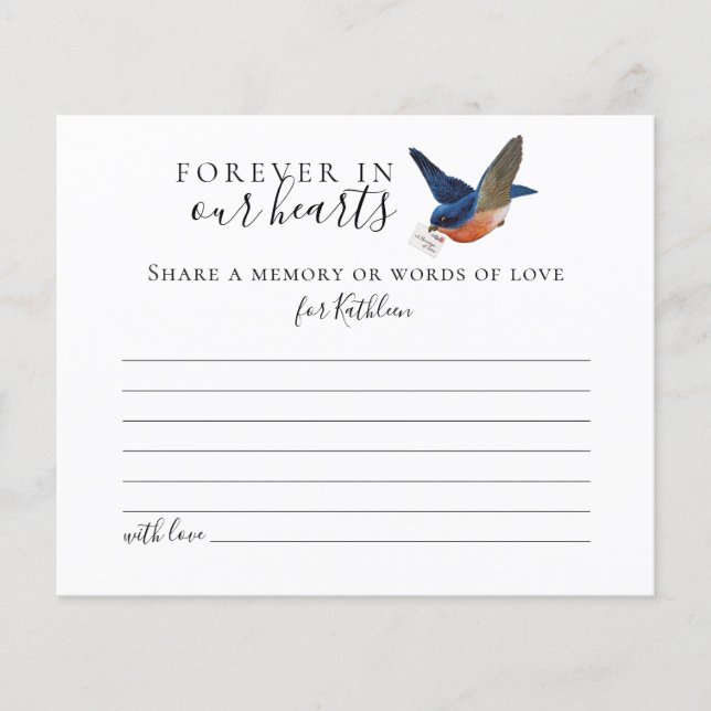 Share a Memory Simple Funeral Attendance Card (Front)