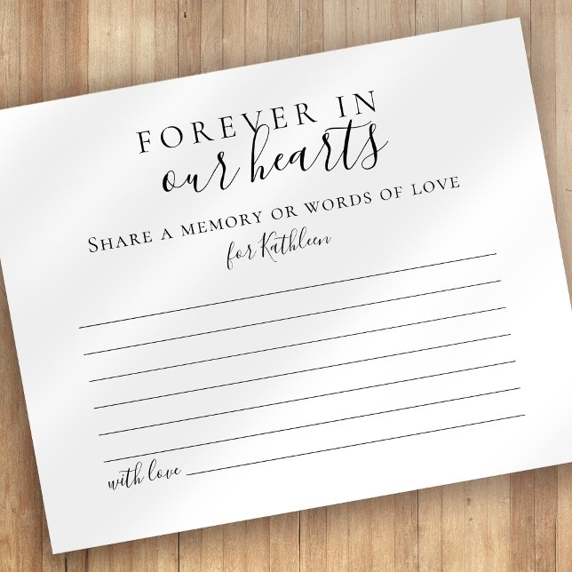 Share a Memory Simple Funeral Attendance Card (Creator Uploaded)