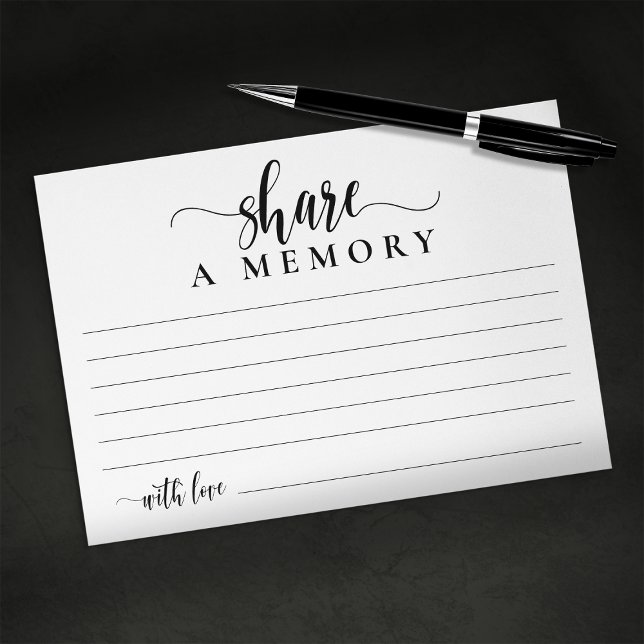 Share A Memory - Simple Funeral Memorial Enclosure Card (Creator Uploaded)