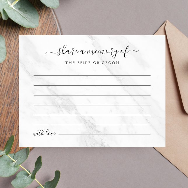 Share A Memory White Marble Wedding Postcard (Share A Memory Wedding Card)