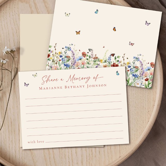 Share a Memory Wildflower Celebration of Life Enclosure Card (Creator Uploaded)