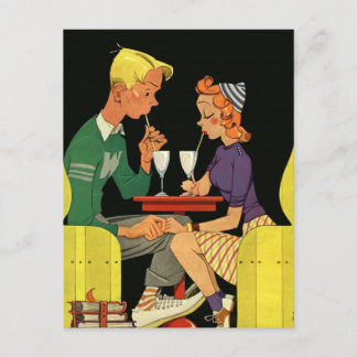 Share a Milk Shake -Vintage Wedding Invitation
