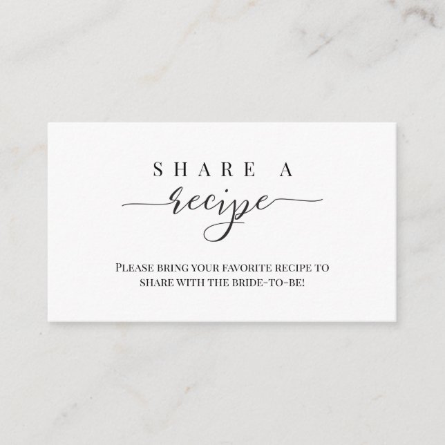 Share a Recipe Enclosure Card (Front)