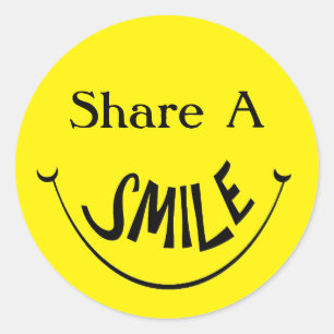 Share A Smile Classic Round Sticker