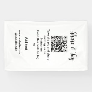 Share and tag on Instagram scan QR add website  Banner