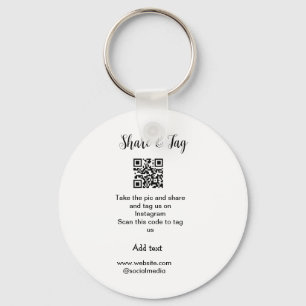 Share and tag on Instagram scan QR add website  Keychain