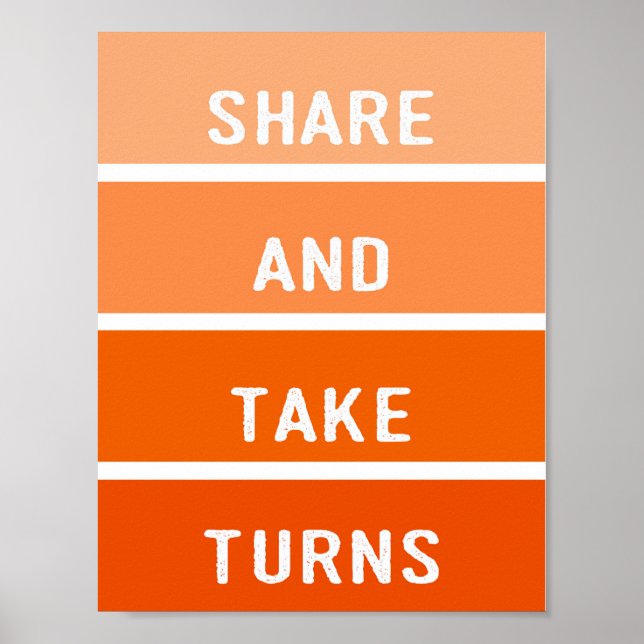 Share and Take Turns Paint Chip Poster (Front)