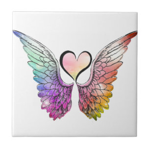 Share - Angel Wings and Heart Tile