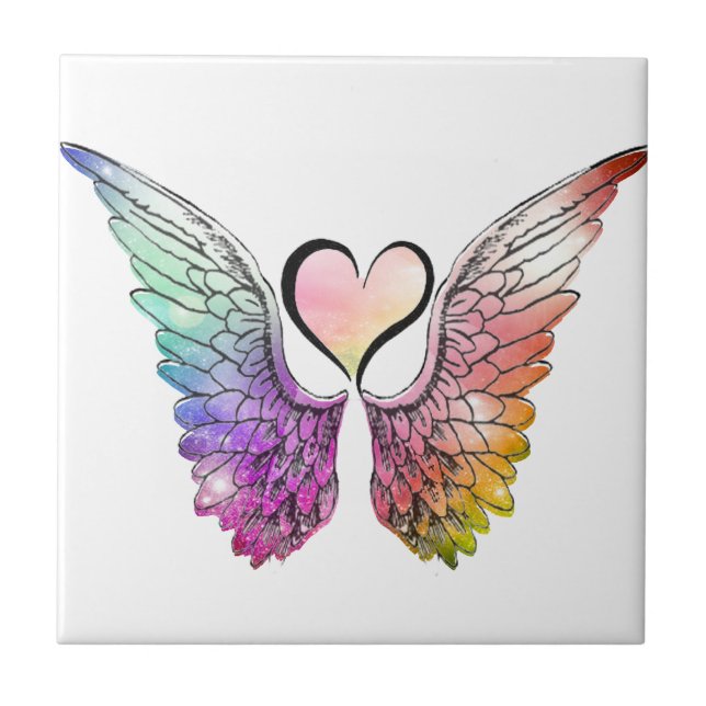 Share - Angel Wings and Heart Tile (Front)