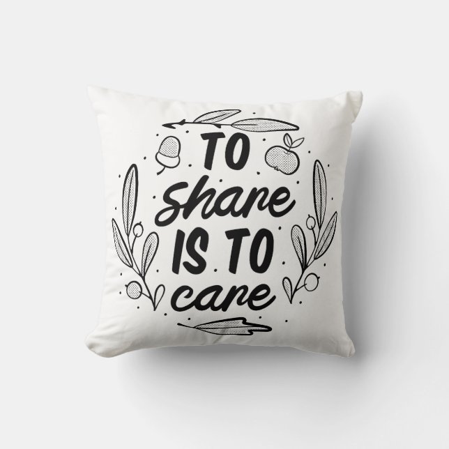 Share & Care Throw Pillow (Front)