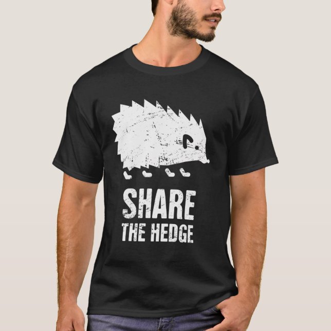 Share Cute Pet Hedge Hog Funny Hedgehog T-Shirt (Front)