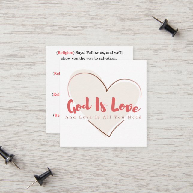 Share Gods Love Gospel Tract Calling Card (Front/Back In Situ)