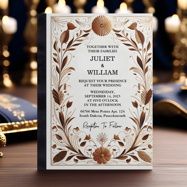 Share Library Old English Book Club Cover Wedding Invitation (Creator Uploaded)