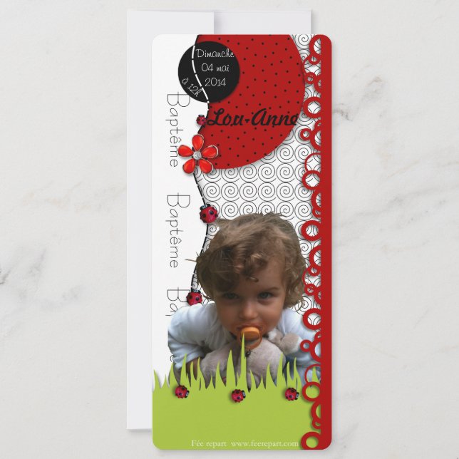 Share Lou-Anne Baptism with photo Invitation (Front)