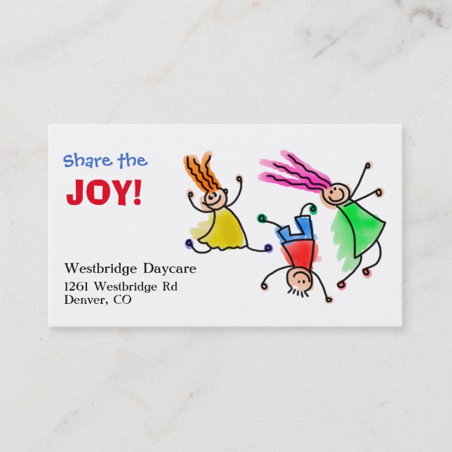 Share the Joy Childcare Business Card (Front)
