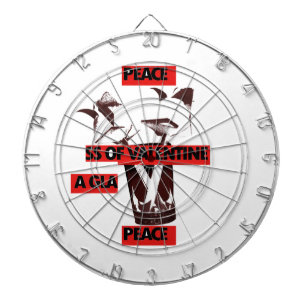 Share the Love: A Glass of Valentine Peace Art  Dartboard