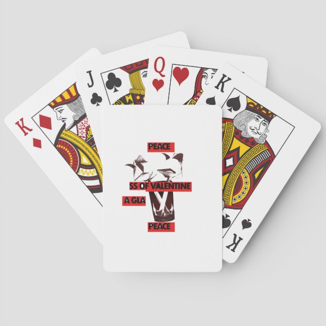 Share the Love: A Glass of Valentine Peace Art  Playing Cards (Back)