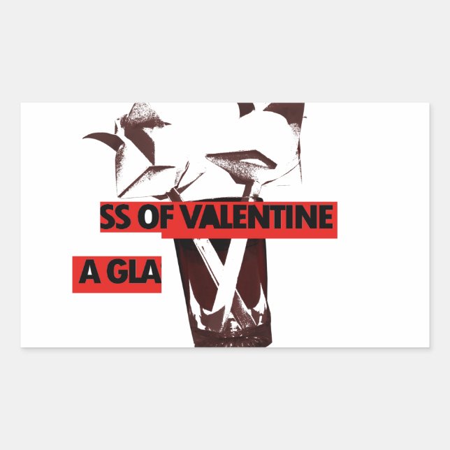 Share the Love: A Glass of Valentine Peace Art  Sticker (Front)
