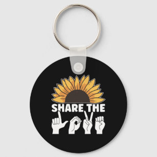 Share The Love ASL American Sign Language Awarenes Keychain