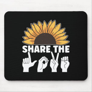 Share The Love Asl American Sign Language Awarenes Mouse Pad