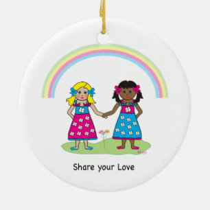 Share the Love - Equality for All Ceramic Ornament