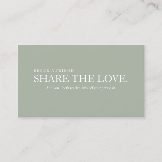 Share the Love Minimal Grey Referral Card (Front)