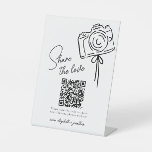 Share The Love Photo Share QR Code Wedding Pedestal Sign